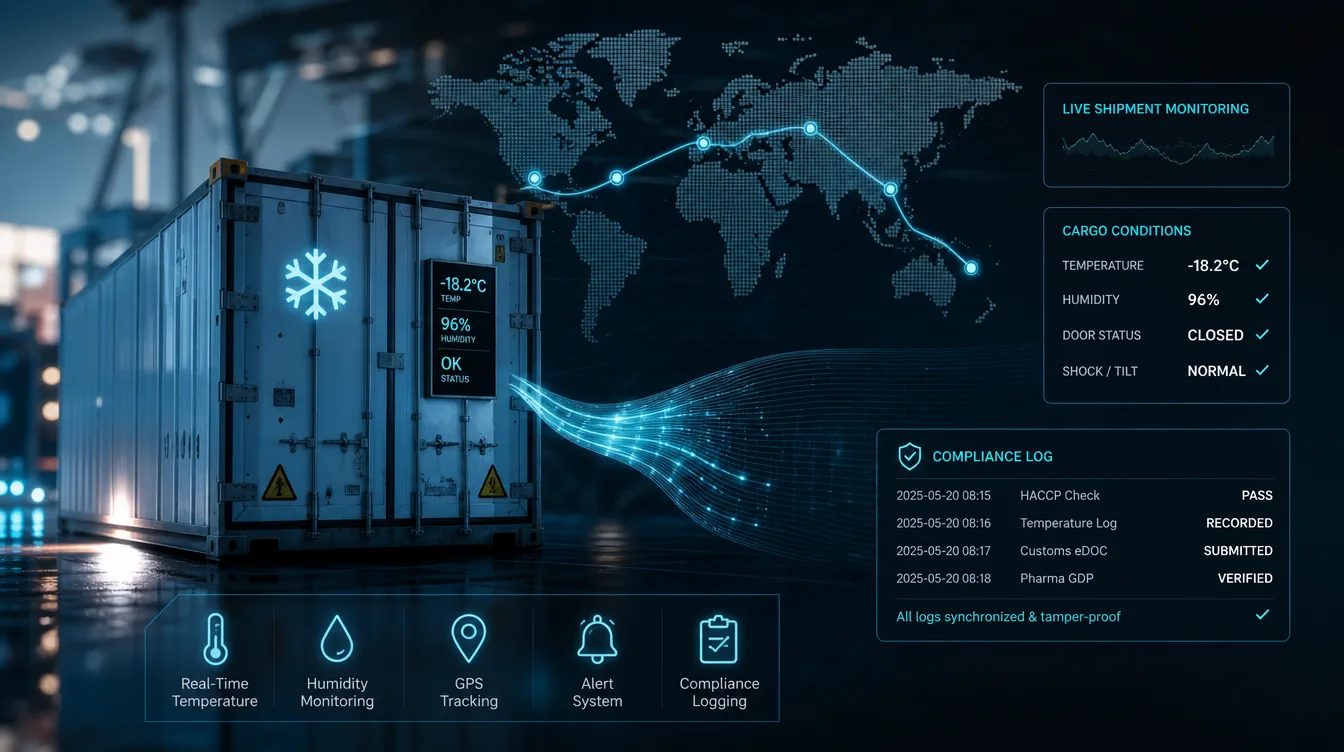 Ilustrasi: Pemantauan Pematuhan Suhu Rantaian Sejuk Pintar Logistik